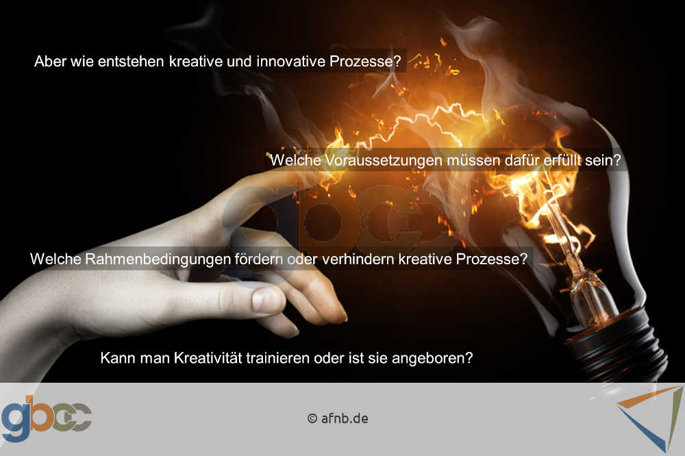 Kreativität: Blitz zwischen Zeigefinger und Glühbirne