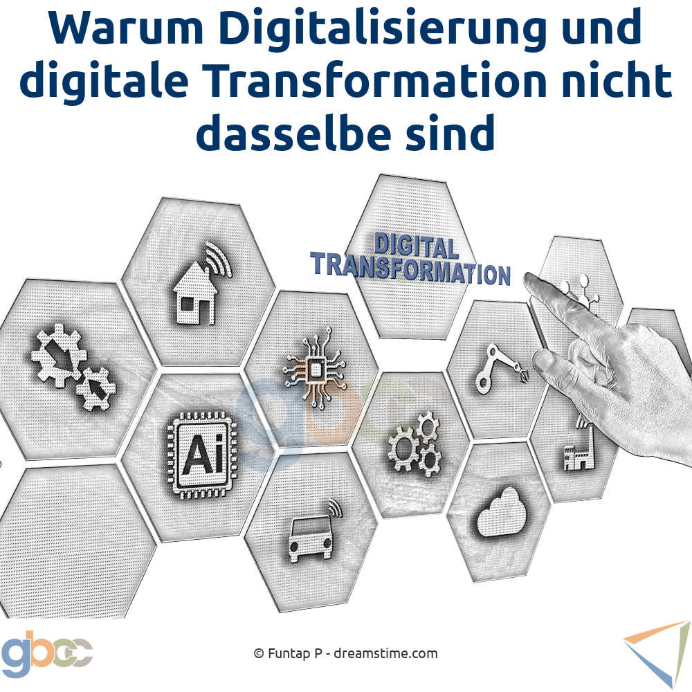 Digitale Transformation und Digitalisierung Technologiekonzept auf abstraktem Hintergrund